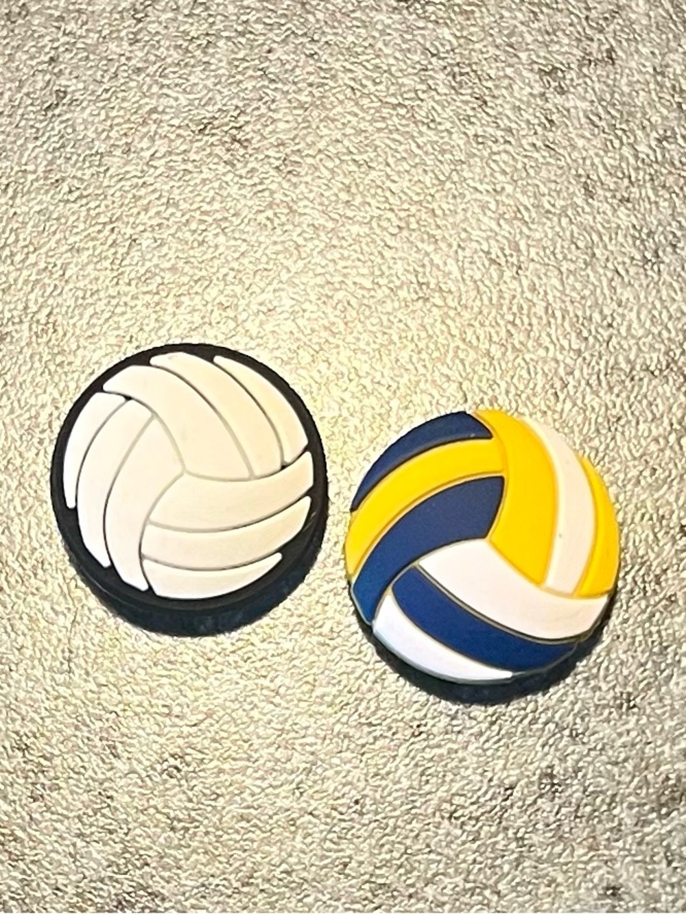 Volleyball Shoe Charms - White and Blue/Yellow Set croc charm Jibbitz